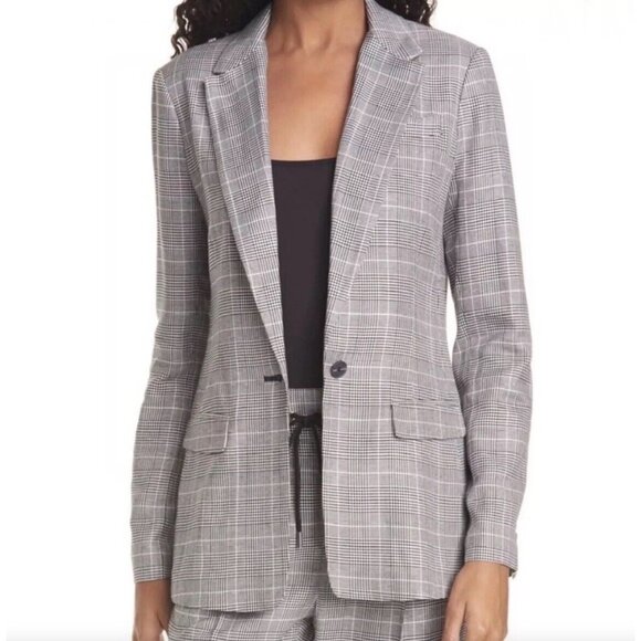 ATM Anthony Thomas Melillo Womens 2 Houndstooth Plaid Blazer Jacket - Picture 3 of 16